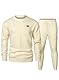 Elegancity Trainingsanzug Herren Set Herren Pullover Sweatshirt und Sporthose Lang 2-Teilige Jogginganzug Sportanzug Herbst Tracksuit,Aprikose L