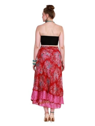 Wevez® Wholesale Lot of 10 Pcs Indian Printed Reversible Art Silk Wrap Around Skirts3
