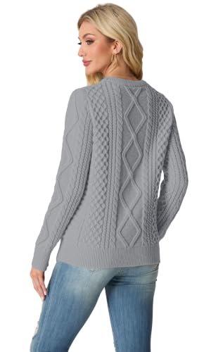 Image of GRECERELLE 2026 Womens Fall Winter Long Sleeve Casual Pullover Sweater Tops | Crewneck, Cable Knit, Chunky, Vintage Style, Anti-static(XS-2XL)
