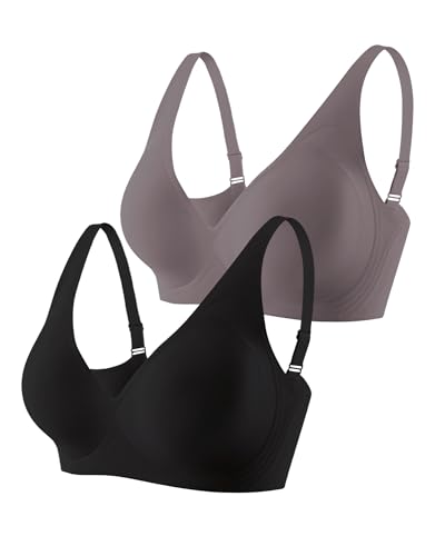 Image of Gailife Deep V Jelly Bras for Women No Underwire Wireless Seamless Push Up Bra Comfort Support Plunge Bralette Full Coverage