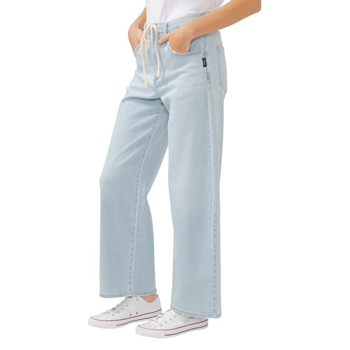 Silver Jeans Co. Women's Be Easy Straight Leg Drawstring Jeans2
