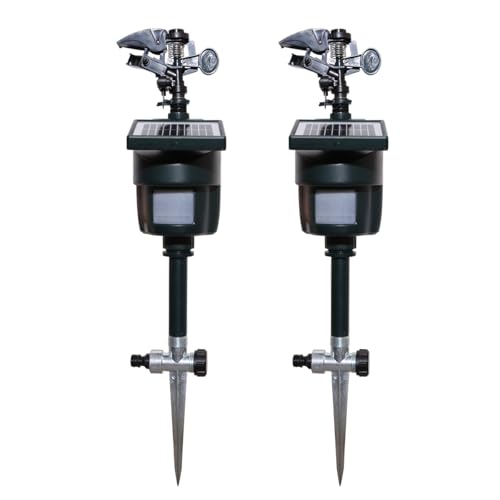 Solar Motion Activated Sprinkler to Deter Animal Cat, Birds, Dogs Repellent Outdoor Lawn Motion Sensor Water Sprinkler for Garden 2 Pack