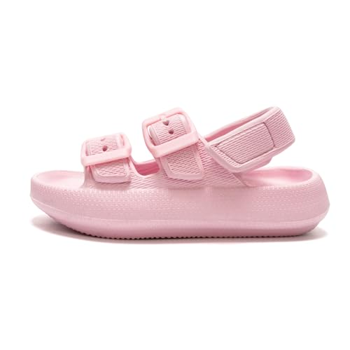 Image of FUNKYMONKEY Pillow Slippers for Boys and Girls Adjustable Double Buckle Unisex-Child EVA Flat Sandals
