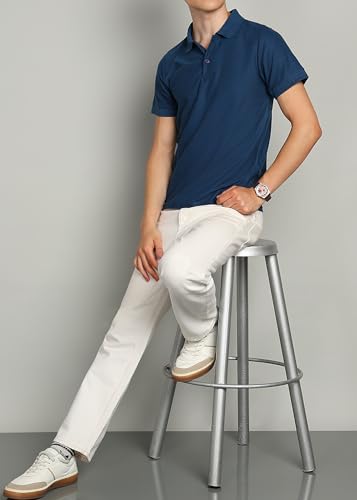 Image of INKKR Men's Polo Neck Half Sleeve Solid T-Shirts