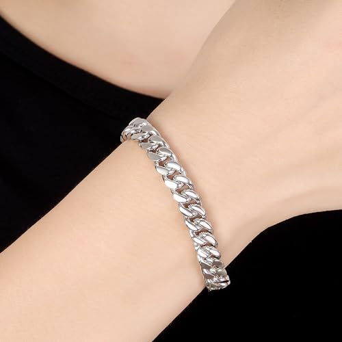 Italian Men 925 Sterling Silver Bracelet 8-10-12MM Solid Miami Cuban Link Curb Chain 7" 7.5" 8" 8.5" 9" 9.5" 10" Bangle Man Jewelry Gift2