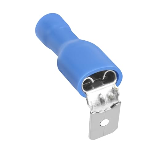 Heschen Piggyback Spade Crimpklemmenverbinder, 0,5-6,0 mm², 22-10 AWG, Blau, 25 Stück