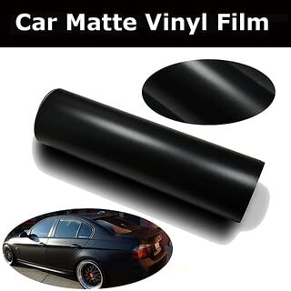 Image of WISDOM Matte Black Vinyl Wrap Sheet for Car & Bike Self Adhesive Vinyl Wrap Sticker & Decal Roll Film for Auto Car Vehicle and Motorcycle (18x178 Inch, Black Matte)