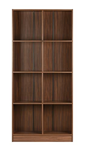 Image of DeckUp Meritus-L Engineered Wood Book Shelf and Display Unit (Walnut, Matte Finish)