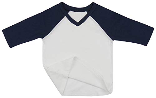 Image of ToBeInStyle Kids Boys Girls Cotton Jersey Contrast Raglan V-Neck Tee T-Shirts