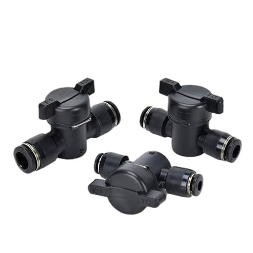 Válvula neumática de 6mm manual tipo interruptor giratorio push in negro 3