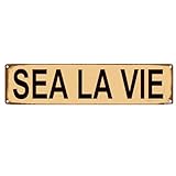 Photo Gallery targa in metallo con scritta "sea la vie", per casa colonica, moderna e contemporanea, cartello stradale per porta, targhetta per casa, patio, giardino, bar, fattoria, garage, decorazione 40,6 x 10,2 Photo Gallery targa in metallo con scritta "sea la vie", per casa colonica, moderna e contemporanea, cartello stradale per porta, targhetta per casa, patio, giardino, bar, fattoria, garage, decorazione 40,6 x 10,2