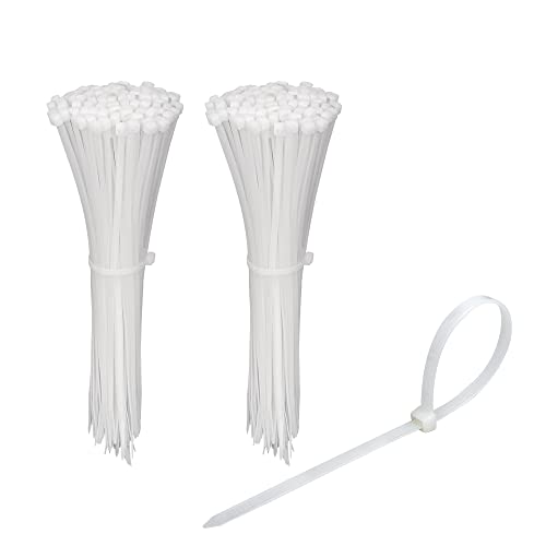 Image of 200 Pack Bulk KOOWIN Small 6 inch Nylon Plastic Cable Zip Ties Wire Wraps White