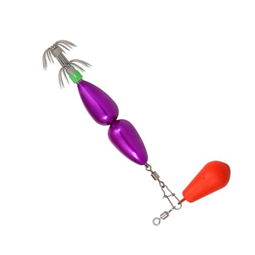 傘フックカットルイカ袖釣りダブルレイヤーイカカラフルなビーズのスイベルシーフィッシングアクセサリーダブルレイヤーイカフック