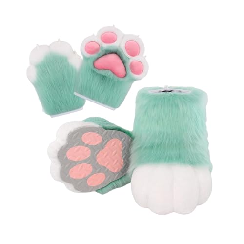 Botas peludas de cosplay verdes para evitar calzado aburrido en espectáculos de disfraces