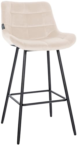 CLP Tabouret de Bar Weston I Assise rembourrée avec Motif matelassé I Structure en métal I...