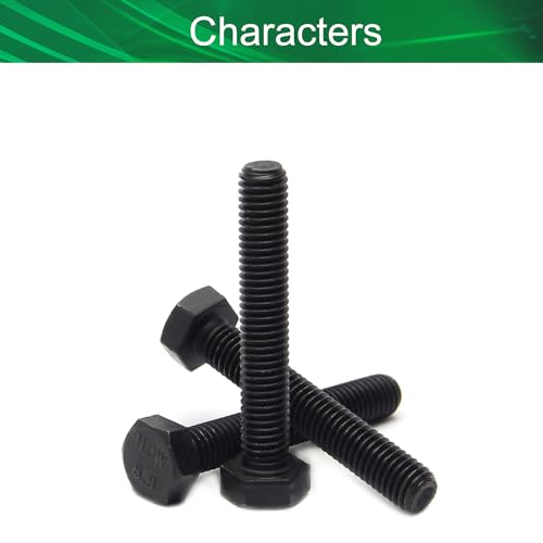 Image of Carbon Steel Hex Screw Bolts Hex Drive Fastener Rustproof Fully Threaded Metric Cap Bolts Black M8x50mm 5Pcs