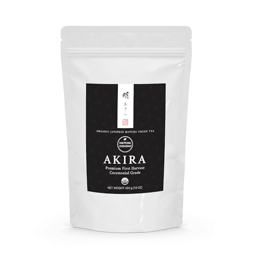 Akira Matcha - Organic Premium Japanese Matcha Green Tea Powder - First Harvest - Zero Sugar - USDA and JAS Certified 454g (16oz) Bag