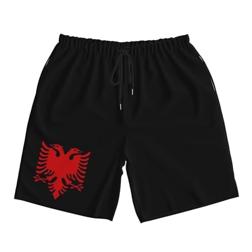 Albanian Flag Men's Quick-Dry Board Shorts 7