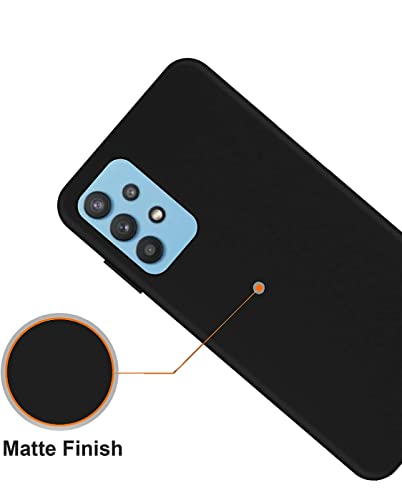 Image of Mobile Back Cover Case for Samsung Galaxy A32 (5G) (Silicone Case|CameraProtection|Black SC1510)
