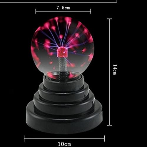 Atyhao 3 Inch Plasma Ball Lamp Touch Sensitive Plasma Ball Light Mini Science Ball Light for Kids Bedroom Living Room Office