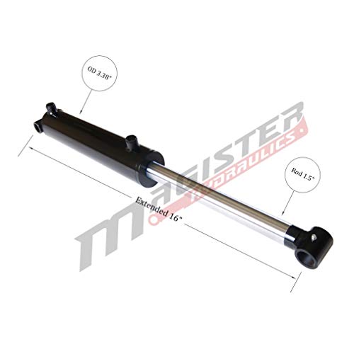 Image of Magister Hydraulic Cylinder 3 inch Bore x 4 inch Stroke, Welded Hydraulic Ram with Cross Tube Ends, Double Acting Hydraulic Piston 3500 PSI (WCT 3x4)