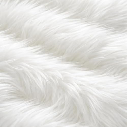 Image of Prokart Soft Faux Fur Fabric Cloth - 60 Inch Wide Pana | Fur Fabric Decorative Cloth for Crafting Soft Toys, Fancy Dress, Baby Photoshoot, Wedding Mandap & Party Decor (White, 3 Mtr)