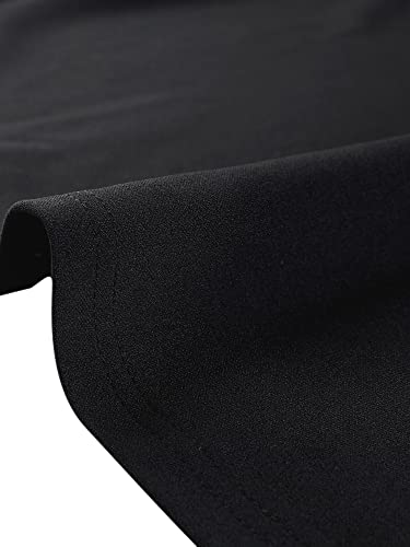 Image of Allegra K Contrast Color Dress for Women's Collared Long Sleeve Halloween Party Flare Dresses