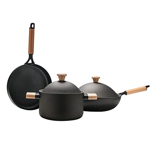DYHWAC Juego de ollas de Cocina antiadherentes, Juego de ollas de Cocina de inducción de Hierro Fundido, Utensilios de Cocina