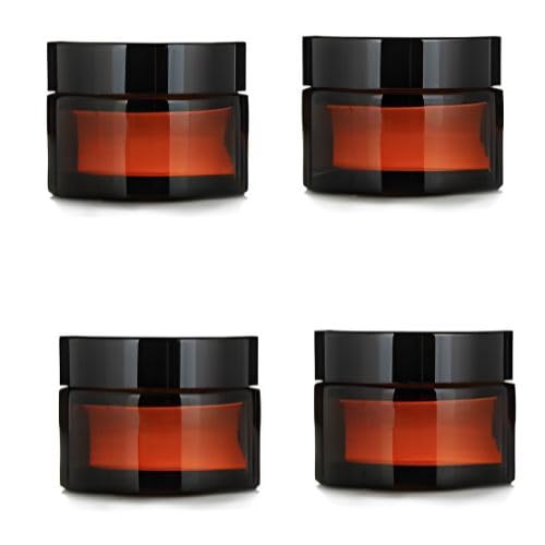 B.H.Industry [ SET OF 4 PC ] 15 GRAM AMBER GLASS JAR with black Cap and inner lid, for lipbalm and lipscrub Beauty, Cream, Blends, Skin Care, Hair Care, Travel, Toners, Cosmetic & DIY-image-19