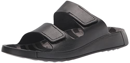 ECCO Men's Cozmo 2.0 Two Band Slide Sandal, Black, 8-8.5