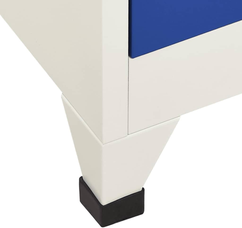 vidaXL Steel Locker Cabinet in Gray and Blue - Secure Storage with Lockable Doors and Air Vents, Perfect for Home and Office Use