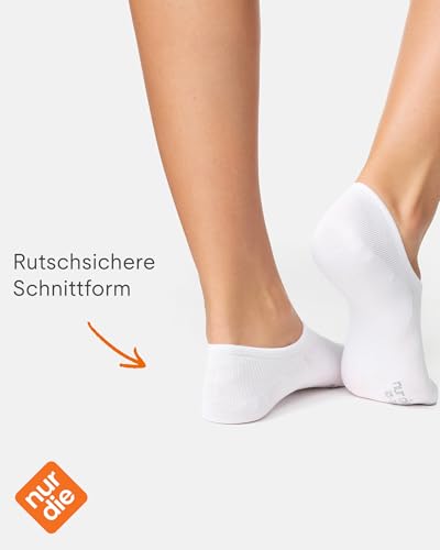 Nur Die Bambus Sneaker Füssling 2er Pack Damen kaum sichtbar Bambussocken Socke weich atmungsaktiv unsichtbar verrutschen nicht