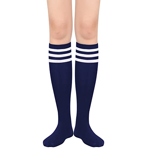 Zando Women's Knee High Socks Classic Knee Socks Opaque Thigh High Stockings Casual Tube Socks Striped Athletic Socks2
