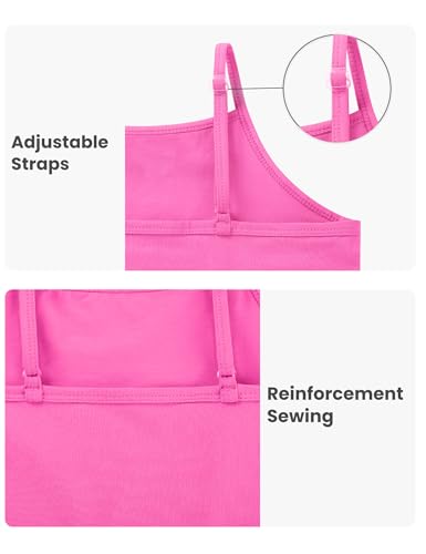 Image of Auranso Girls Undershirts Kids Camisole Toddler Adjustable Straps Tank Tops