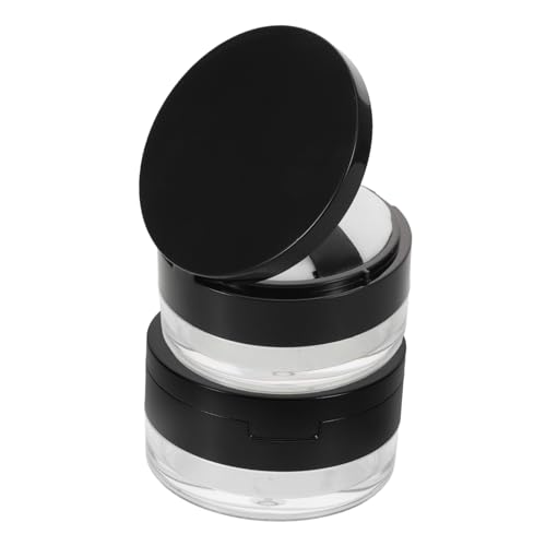 Gogogmee 2 pezzi Custodia Polvere Viso Vuota con Specchio Integrato e Rete Elastica Custodia Compatta Portatile con Coperchio Ribaltabile per Polvere Libera da Viaggio