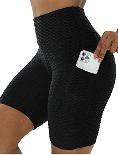 SEASUM Women Workout Shorts Brazilian Textured Booty Leggings Shorts Anti-Cellulite Scrunch Butt Lift