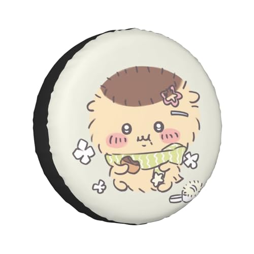 タイヤカバー ちいかわ くりまんじゅう スペアタイヤカバー おしゃれ タイヤ収納 防塵 防水 防紫外線 日焼け止 汚れ防止 劣化対策 タイヤバッグ 持ち運び便利 取付簡単 カー用品 14〜17インチ 屋外 軽自動車 普通車 汎用 14インチ:直径60-69