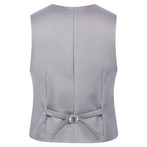 Men's Suit Vest Business Formal Dress Waistcoat Vest with 3 Pockets for Suit or Tuxedo2