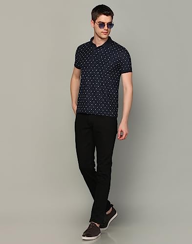 Image of INKKR Men's Printed Polo Neck Half Sleeve Multicolor T-Shirt