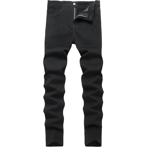 Men's Casual Printed Slim Fit Jeans Stretch Skinny Stretch Dress Slacks Slim fit Plaid Denim Pants for Men