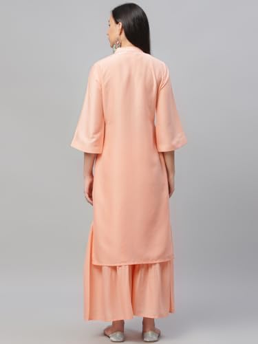 Image of Libas Women's Crepe Printed Straight Kurta Suit