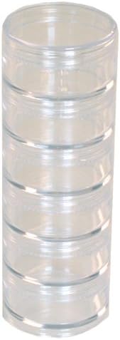 Storage Stackable Clear Containers 6 for Beads Crafts Findings Small Items 2 Round