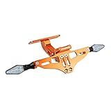 for Honda for CBR 125 250 300 500 600 650 900 929 954 1000 1100 F R RR X SP FA for ADV150 Rear License Plate Holder Bracket with Light License Number Plate Frame ( Color : B Orange )