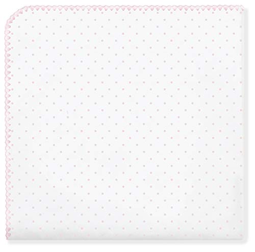 Image of SwaddleDesigns Large Receiving Blanket, Ultimate Swaddle for Baby Boys, Girls, Softest US Cotton Flannel, Best Shower Gift, MADE in USA, Pastel Pink Polka Dots, Mom's Choice Winner,Pastel Pink, White With Pastel Pink Trim,42 inch x 42 inch,SD-001PP