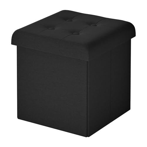 WOLTU Sitzhocker mit Stauraum, Faltbarer Hocker mit Deckel, Fußhocker Falthocker Sitzwürfel Aufbewahrungshocker, für Wohnzimmer Schlafzimmer, 30x30x30 cm, Schwarz WOLTU Sitzhocker mit Stauraum, Faltbarer Hocker mit Deckel, Fußhocker Falthocker Sitzwürfel Aufbewahrungshocker, für Wohnzimmer Schlafzimmer, 30x30x30 cm, Schwarz