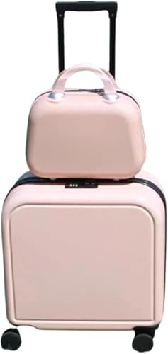 2-Piece Travel Suitcase Set with Spinner Wheels, Hard Shell Carry-On Luggage, Durable PC+ABS Material, 18-inch, TSA Combination Lock, Ideal for Business & Leisure Travel