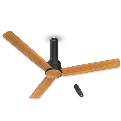Havells 1200mm Elio Prime BLDC Ceiling Fan | Remote Controlled, High Air Delivery Fan | 5 Star Rated, Upto 60% Energy Saving, 2+1* Year Warranty | (Pack of 1, Pinewood Matte Black)