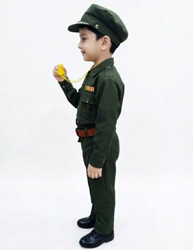 Image of BookMyCostume Kids 6-Pcs Forces & Community Helper Costume Collection - Army, Military, Navy, Police & Soldier Outfits - Fancy Dress for Patriotic Events, School Annual Day, Role-Play & Competitions