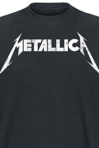 Metallica Logo Texturé Homme T-Shirt Manches Courtes Noir Regular/Coupe Standard - Les Beatles, Paul McCartney, John Lennon, RIngo Starr, George Harrison Metallica Logo Texturé Homme T-Shirt Manches Courtes Noir Regular/Coupe Standard – Image 4