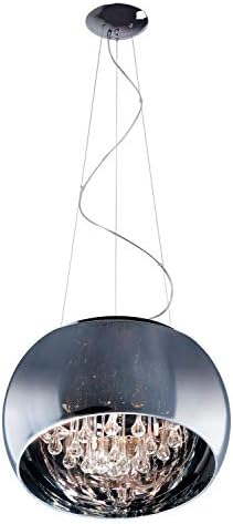 Polished Chrome Six Light Pendant Ceiling Fixture from The Sense Collection
